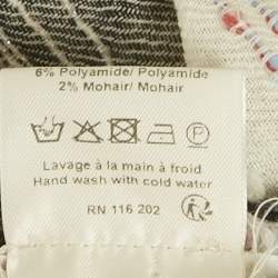 Pre Owned Zadig & Voltaire White Wool Blend Tanael Beads Scarf