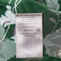 Zadig & Voltaire Green Resist Print Silk Season Dress S