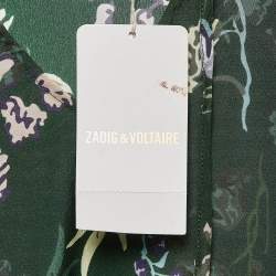 Zadig & Voltaire Green Resist Print Silk Season Dress S