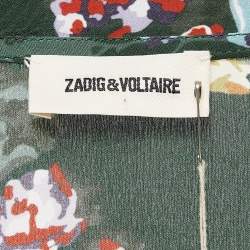 Zadig & Voltaire Green Resist Print Silk Season Dress S