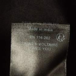 Pre Owned Zadig & Voltaire Black Lace Trim Cotton Rilli Asymmetric Midi Dress S