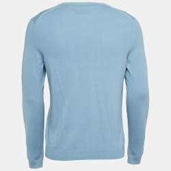  Zadig & Voltaire Blue Cotton Knit V-Neck Keddy Sweatshirt S