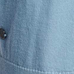  Zadig & Voltaire Blue Cotton Knit V-Neck Keddy Sweatshirt S