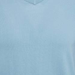  Zadig & Voltaire Blue Cotton Knit V-Neck Keddy Sweatshirt S