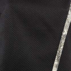 Pre Owned Zadig & Voltaire Black Textured Cotton Blend Trim Detail Studded Mini Dress M