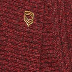 Pre Owned Zadig & Voltaire Burgundy Rib Knit Shawl Collar Mystic Cardigan M/L