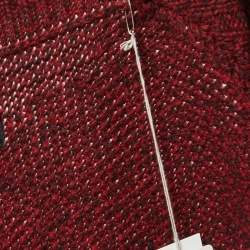Pre Owned Zadig & Voltaire Burgundy Rib Knit Shawl Collar Mystic Cardigan M/L