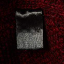 Pre Owned Zadig & Voltaire Burgundy Rib Knit Shawl Collar Mystic Cardigan M/L