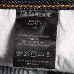 Pre Owned Zadig & Voltaire Navy Blue Denim Skinny Jeans S Waist 25"