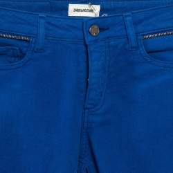 Zadig & Voltaire Blue Cotton Drill Skinny Eva Cher Jeans S Waist 25"