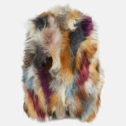 Zadig & Voltaire Deluxe Multicolor Dyed Fox Fur Fee Vest M