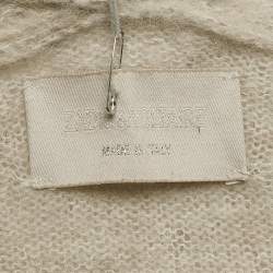 Zadig & Voltaire Beige Wool Blend Knit Ripped Style Long Cardigan M/L