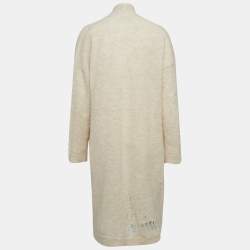 Zadig & Voltaire Beige Wool Blend Knit Ripped Style Long Cardigan M/L