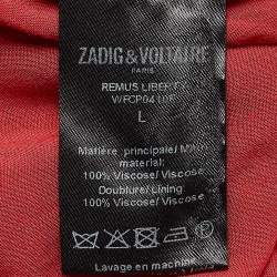 Pre Owned Zadig & Voltaire Red Floral Print Crepe Remus Liberty Mini Dress L