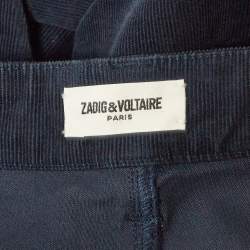 Pre Owned Zadig & Voltaire Blue Velour Corduroy Eva Skinny Jeans M Waist 30"