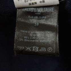 Pre Owned Zadig & Voltaire Blue Velour Corduroy Eva Skinny Jeans M Waist 30"