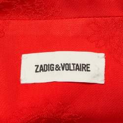 Zadig & Voltaire Red Paisley Jacquard Open Front Verys Jacket S