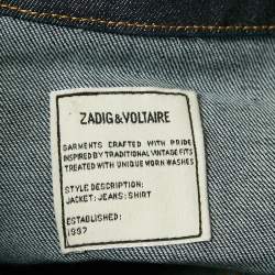 Zadig & Voltaire Blue Denim Button Front Jacket XL