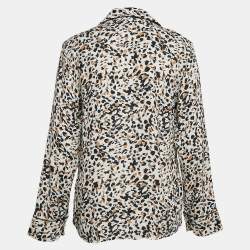 Pre Owned Zadig & Voltaire Brown Leopard Print Crepe Tradi Shirt S