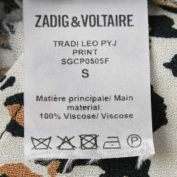 Pre Owned Zadig & Voltaire Brown Leopard Print Crepe Tradi Shirt S