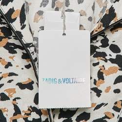 Pre Owned Zadig & Voltaire Brown Leopard Print Crepe Tradi Shirt S