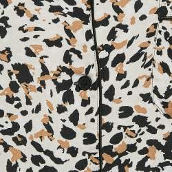 Pre Owned Zadig & Voltaire Brown Leopard Print Crepe Tradi Shirt S