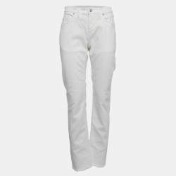 Zadig & Voltaire White Denim Frayed Hem David Jeans L Waist 31"