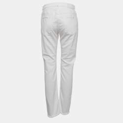 Zadig & Voltaire White Denim Frayed Hem David Jeans L Waist 31"