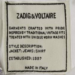 Zadig & Voltaire White Denim Frayed Hem David Jeans L Waist 31"