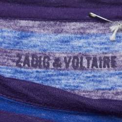 Pre Owned Zadig & Voltaire Blue/Purple Striped Jersey Regy T-Shirt S