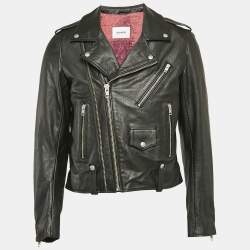 Zadig & Voltaire Black Leather Zip Detail Louis Jacket XL