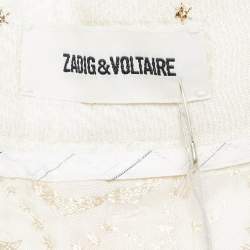 Zadig & Voltaire Off White Star Pist Jacquard Straight Leg Trousers M
