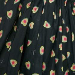 Pre Owned Zadig & Voltaire Black Hearts Print Cotton One Shoulder Coeur Top L