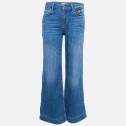 Zadig & Voltaire Deluxe Blue Embroidered Denim Plume Brode Jeans S Waist 26"