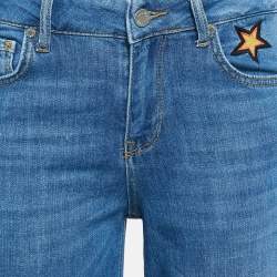 Zadig & Voltaire Deluxe Blue Embroidered Denim Plume Brode Jeans S Waist 26"