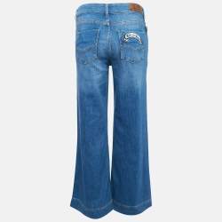 Zadig & Voltaire Deluxe Blue Embroidered Denim Plume Brode Jeans S Waist 26"