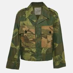 Pre Owned Zadig & Voltaire Green Camou Print Cotton Blend Kaleno Jacket S