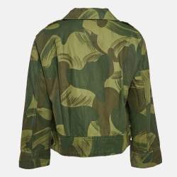 Pre Owned Zadig & Voltaire Green Camou Print Cotton Blend Kaleno Jacket S
