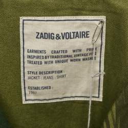 Pre Owned Zadig & Voltaire Green Camou Print Cotton Blend Kaleno Jacket S