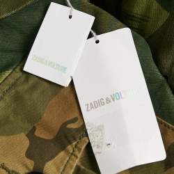Pre Owned Zadig & Voltaire Green Camou Print Cotton Blend Kaleno Jacket S