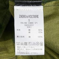 Pre Owned Zadig & Voltaire Green Camou Print Cotton Blend Kaleno Jacket S