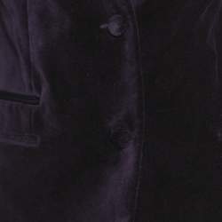 Pre Owned Zadig & Voltaire Dark Purple Embroidered Velvet Vadim Blazer M