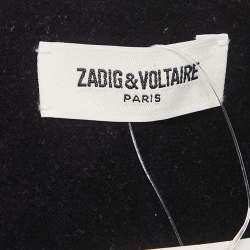 Pre Owned Zadig & Voltaire Dark Purple Embroidered Velvet Vadim Blazer M