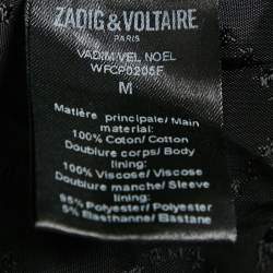 Pre Owned Zadig & Voltaire Dark Purple Embroidered Velvet Vadim Blazer M