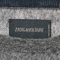 Zadig & Voltaire Grey Cashmere Full Sleeve Crisp Sweater L