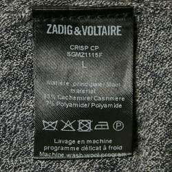 Zadig & Voltaire Grey Cashmere Full Sleeve Crisp Sweater L
