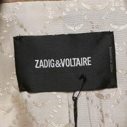 Zadig & Voltaire Beige Gabardine Open Front Volly Bis Jacket M