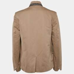 Zadig & Voltaire Beige Gabardine Open Front Volly Bis Jacket M