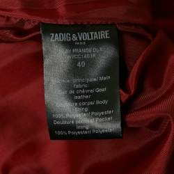 Zadig & Voltaire Red Suede Fringed Play Frange Trousers M