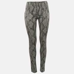Zadig & Voltaire Grey Pharell Python Print Cotton Skinny Pants M
